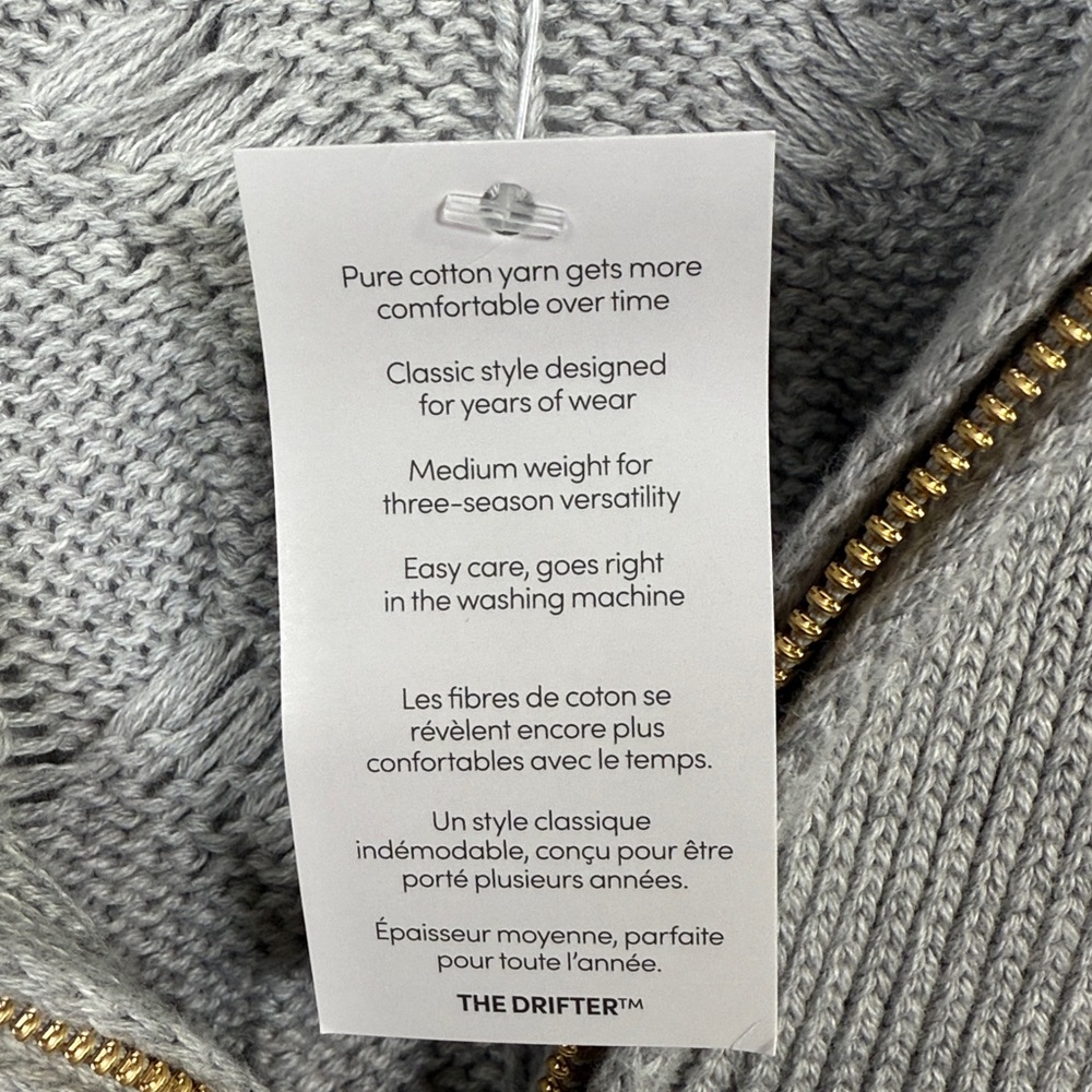 Lands End Women’s 1/4 Zip Cable Knit Drifter Sweater in Gray NEW W2220 Sz M - Picture 6 of 9